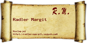 Radler Margit névjegykártya